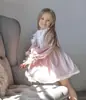 Vestido de Princesa para Bebé, 2 Años, Clase A, Vestido de Princesa Rosa, Estilo Niño Rico, Estilo Ins, Ropa de Primavera para Niñas, Primer Cumpleaños