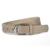 Cinturón de Cuentas de Nuevo Estilo para Mujer, Diseño de Cuentas Transfronterizo, Cinturón de Cuero para Mujer Estilo Occidental de Moda de Venta Caliente, Elegante Cinturón Sencillo con Hebilla de Pin