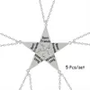 Collar para estudiantes multipersona cinco geométrico simple personalidad costura buenos amigos novias colgante regalo de cumpleaños fabricantes de moda