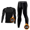 Ropa térmica ajustada de manga larga de secado rápido para hombre para correr, entrenamiento y fitness, traje deportivo de alta elasticidad como capa base para otoño e invierno