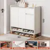 Zapatero para el hogar, mueble de almacenamiento integrado para la entrada, montado en la pared, modelo nuevo 2026, fuera de la puerta de entrada, pasillo, hueco de la escalera, zapatero exterior
