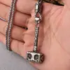Entrega em uma peça Europeu e Americano retrô aço titânio Martelo de Thor aço inoxidável Árvore da Vida Viking pingente colar joias atacado