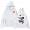 Sudadera con capucha y cordón con estampado gráfico de letras para mujer Sudadera de Halloween Sudadera con capucha