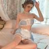 Moda Caliente Nuevo Sexy Pura Dulce Tentación Azul Lindo Maid Encaje Maid Uniforme Set Punto