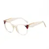 Gafas de Ojo de Gato Antiluz Azul de Nuevo Estilo Transfronterizas Europeas y Americanas con Bloques de Color, Monturas de Gafas de Moda Retro, Gafas Lisas de Moda, Gafas Lisas