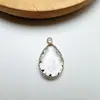Accesorios Transfronterizos para Manualidades Flor de Garra Chapada en Oro Cobre Cristal de Color Gota de Agua Colgante Pendientes Anillo Collar Pasador Ropa
