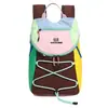 Nova mochila transfronteiriça estilo floresta, com cores frescas e doces em blocos, para estudantes do sexo feminino, leve e versátil, mochila para esportes ao ar livre