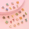 Accesorios Populares de Letras Perforadas Aleación Aceite Goteando 26 Cuentas de Letras Pulsera DIY Accesorios de Joyería de Aleación Venta al por Mayor