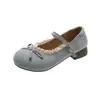 Sapatos Mary Jane com Salto Grosso para Mulheres, Novo Estilo Primavera 2026, Bico Baixo, Modernos, Versáteis, Adequados para Combinar com Saias