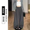 Tiro real traje de alta gama pantalones de pierna ancha para mujer otoño e invierno nuevo cintura alta ajustado suelto casual drapeado perezoso de pierna recta pantalones