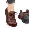 Mocassins Casuais Retrô com Cadarço para Mulheres, Novos Sapatos de Plataforma em Couro Macio para a Primavera de 2026