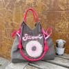 Bolsa de Compras Diversificada Bordada de Celebridad de Internet Nylon Impermeable Plegable Portátil Personalizable Bolso de Hombro