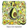50 piezas de pegatinas de graffiti de aguacate personalizadas de dibujos animados transfronterizos de frutas creativas DIY para tazas, equipaje