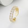 Anillo abierto de circonita geométrica estilo japonés-coreano para mujer, estilo europeo y americano, moderno, ligero, de lujo, combinable, estilo frío, pulsera de celebridades de Internet.