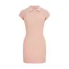 Verano sexy chica caliente cuello polo rosa puro deseo temperamento body ajustado falda bodycon adelgazante chica caliente minifalda de punto
