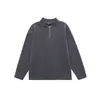 Chamarra Americana Pesada con Media Cremallera para Hombre Marca Nueva de Moda Holgada Casual Sin Capucha Cuello Alto Color Sólido Sudadera Prendas Superiores para Hombre
