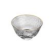 Taza de té de vidrio dorado pintada a mano estilo japonés patrón de ojo de martillo engrosada resistente al frío y al calor taza de té transparente concepto artístico taza pequeña cuenco de té