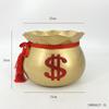 Balde de abraço de Ano Novo balde de bênção vermelho decoração de inauguração de casa casamento tubo de flores decoração recipiente de arranjo de flores de ferro Lanche de Ano Novo garrafa de flores