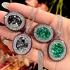 2026 Novo Modelo Zhuangshengsheng Joias Base de Cobre Banhada a Ouro Cinza Preto Verde Paraíba Pingente em Forma de Gota Anel Pedra Principal 15*20