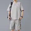 Traje Deportivo Huagang Camello para Hombre Verano Seda de Hielo Secado Rápido Manga Corta Talla Grande Casual Holgado Ropa para Hombre Venta al por Mayor