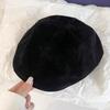 Chapéu Octogonal Casual Retro Scrub-Sense Scrub Fur Forward Cap Feminino Versátil Outono Inverno Resistente ao Desgaste