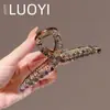 2025 Novo Estilo Acessível Luxo Moda Cristal Presilha Feminina de Cabelo Elegante de Alta Qualidade Grande Presilha Tubarão de Cabelo na Parte de Trás da Cabeça