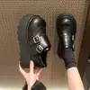 Mocasines de tacón oculto para mujer petite, nueva colección otoño 2026, estilo británico, marrones, retro, zapatos de cuero slip-on versátiles