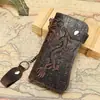 Precio especial de liquidación: Cartera Larga de Cuero Genuino para Hombre con Cadena, Cartera RFID, Portatarjetas Antirrobo, Billetera