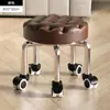 Banqueta Baixa Doméstica com Rodízios Giratórios, Banquinho Pequeno para Crianças Aprendendo a Andar, Banqueta para Manicure e Costura, Banquinho Pequeno