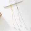 Collar de Cadena para Clavícula con Borlas Largas de Perla Artificial de Temperamento Coreano Diseño de Nicho Cadena Ajustable Deslizante Cadena