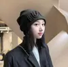 Gorro de Punto Grueso Otoño e Invierno para Mujer con Circunferencia de Cabeza Grande para Hacer que la Cara Parezca Más Pequeña, Gorro con Letras para Mujer, Pañuelo para la Cabeza Estilo Japonés que Cubre las Orejas, Gorro de Punto Engrosado