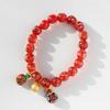 Pulsera de esmalte color gris incienso luminoso con pan de oro Pulsera método antiguo de Zibo para hombres y mujeres bestia devoradora de oro cuentas de esmalte de colores multicolores Duobao al por mayor