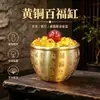 Olla de Arroz de Latón Olla de Cien Bendiciones de Cobre Puro Latón Real Atrae Riqueza y Tesoros Olla Tesoro Olla de Cobre Adorno Creativo de Mesa para Sala de Estar