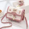 Bolso Cruzado de Hombro Único Bordado de Gato para Mujer 2025 Nueva Moda Tendencia Simple para el Trabajo Viajes Pequeño Cuadrado Cruzado