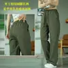 Pantalones Casuales de Verano Ligeros para Hombre con Cuadros Americanos, Corte Recto Holgado, Caída Suelta, Versátiles, Modernos, Tallas Grandes, Pantalones de Pierna Ancha para Exteriores