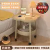 Mesa lateral estilo creme para sala de estar de casa pequena mesa de centro ao lado do sofá mesa pequena simples prateleira de armazenamento armário de cabeceira de ferro forjado