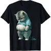 Camisetas de Algodón con Gráficos de Gato Gordo Divertido Lindo para Hombres Mujeres Cuello Redondo