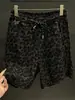 Verano 2026 Nuevo Más Vendido Estampado de Leopardo Lentejuelas Rasgados Sin Mangas para Hombre Lujo Gama Alta Shorts Conjunto Casual de Moda