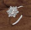 Anillo de circonita con copo de nieve de diamante transfronterizo europeo y americano, diseño de nicho, joyería para mujer, anillo de alta calidad que combina con todo, al por mayor