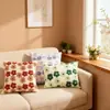 Funda de Almohada de Flor Tridimensional Nueva con Borlas Transfronteriza Funda de Cojín de Imitación Cachemira Jacquard Almohada de Sofá Almohada de Mesita de Noche