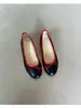 Versão em pele de ovelha~Sapatos de bailarina femininos com laço doce, estilo girly elegante e sofisticado, sapatilhas macias de couro sem cadarço