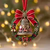 Papai Noel Independente de Ano Novo Pingente Plano de Acrílico Sino de Árvore de Natal Acessórios Decorativos Presente de Festival