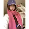 Bufanda Pequeña de Punto Rosa Estilo Coreano para Mujer, Bufanda de Punto para Calidez Invernal y Protección contra el Frío, Calientacuellos, Versátil y de Moda