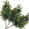Hojas artificiales de pino y ciprés para decoración navideña, decoraciones de hojas de pino para ventas transfronterizas de Amazon, decoraciones de plantas verdes artificiales, flores artificiales