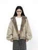 Moda Unisex Versátil para Personas Menudas Otoño/Invierno 2026 Una Prenda Dos Formas Chaqueta Abrigo de Algodón Doble Cara Moda