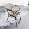 Cadeira de jantar externa banco de pátio cadeira única cadeira de rattan para exterior cadeira de rattan para jardim cadeira para varanda externa de loja de café e chá com leite