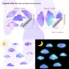 Xino Yg-H719 Adesivos de Parede Luminosos Nuvem com Glitter Autoadesivos Desenho Animado Fluorescente Decoração de Parede para Quarto de Crianças