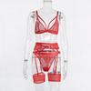 Lencería sexy de comercio exterior europea y americana AliExpress Amazon malla transparente punto sexy medias ropa interior traje de cinco piezas