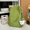 Mochila Escolar Fresca e Simples Estilo Japonês, Cor Sólida, Leve, Mochila de Viagem Estilo Floresta, Versão Coreana, Versátil para Homens e Mulheres, Mochila para Laptop