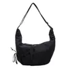 Bolsa de tela de nailon gran capacidad estilo nuevo 2026 diseño nicho para chicas plisada tipo empanada bandolera bolsa cruzada para ir al trabajo